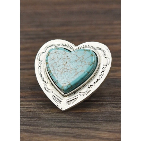 Isac Trading Jewelry - Turquoise Heart Ring
